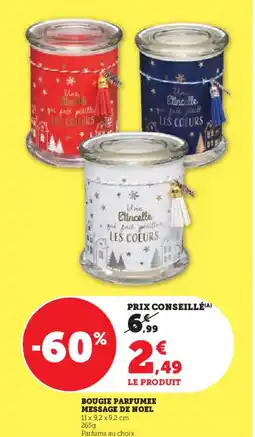 Super U Bougie parfumee message de noel offre