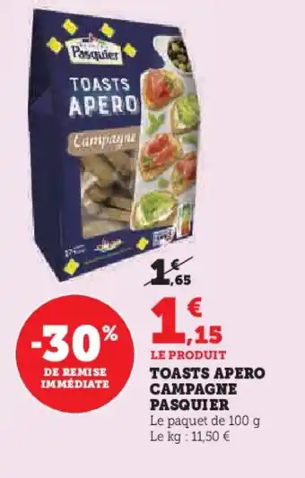 Super U PASQUIER Toasts apero campagne offre