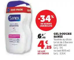 Super U SANEX Gel douche offre