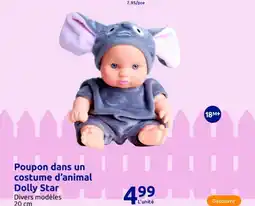 Action Poupon dans un costume d'animal Dolly Star offre