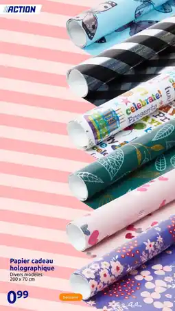 Action Papier cadeau holographique offre