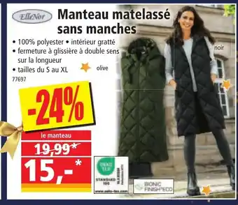 Norma Elle Nor Manteau matelassé sans manches offre