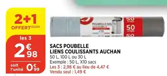 Sacs Poubelle Liens Coulissants Auchan