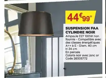 Suspension Faa Cylindre Noir