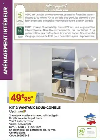 Bricomarché Kit 2 Vantaux Sous-Comble offre