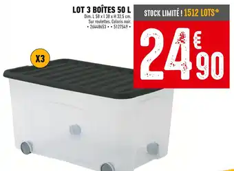 Brico Cash Lot 3 boîtes 50 L offre