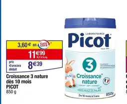 Carrefour Picot Croissance 3 nature dès 10 mois offre