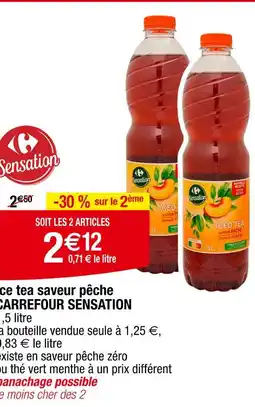 Carrefour CARREFOUR SENSATION Ice tea saveur pêche offre