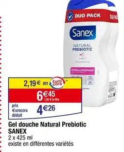 Carrefour SANEX Gel douche Natural Prebiotic offre