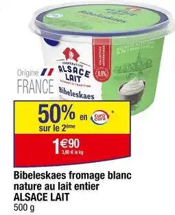 Carrefour ALSACE LAIT Bibeleskaes fromage blanc nature au lait entier offre