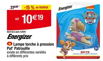 Carrefour ENERGIZER Lampe torche à pression Pat' Patrouille offre