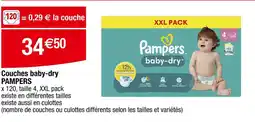 Carrefour Pampers Couches baby-dry offre