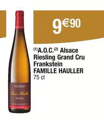 Carrefour FAMILLE HAULLER A.O.C. Alsace riesling grand cru frankstein offre