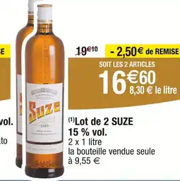 Carrefour Suze Lot de 2 SUZE 15 % vol offre