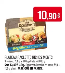 Match Riches Monts Plateau raclette offre