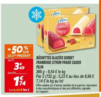 Netto PILPA Bûchettes glacées sorbet framboise citron fraise offre