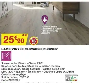 Bricomarché Lame Vinyle Clipsable Flower offre