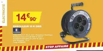 Bricomarché Enrouleur 15 M Gris offre