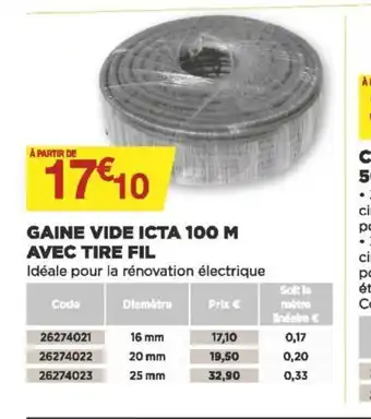 Gaine Vide Icta 100 M Avec Tire Fil