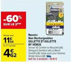 Carrefour Gillette - rasoirs non rechargeables offre