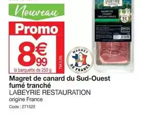 Promocash Promo - magret de canard du sud-ouest fumé tranché offre