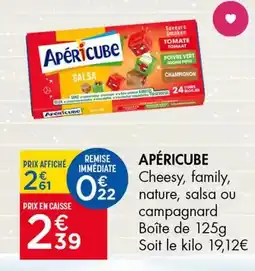 Leader Price Apéricube - cheesy, family, nature, salsa ou campagnard boîte de 125g offre