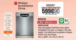 Extra Bosch - lave-vaisselle sm25g609f offre