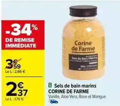 Carrefour Corine de farme - sels de bain marins offre