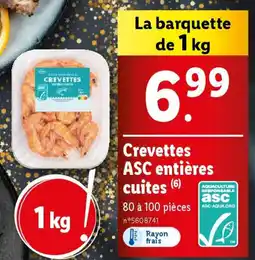 Crevettes ASC entières cuites
