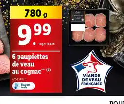 6 paupiettes de veau au cognac