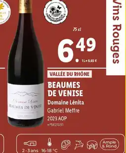 Lidl BEAUMES DE VENISE Domaine Lénita Gabriel Meffre 2023 AOP offre