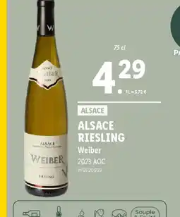 Lidl ALSACE RIESLING Weiber 2023 AOC offre