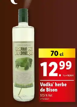 Lidl Vodka herbe de Bison offre