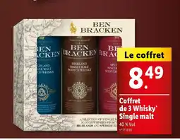 Lidl Coffret de 3 Whisky Single malt offre