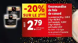 Lidl Gourmandise de foie de canard offre
