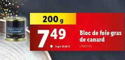 Lidl Bloc de foie gras de canard offre