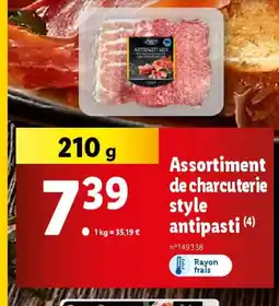 Lidl Assortiment de charcuterie style antipasti offre