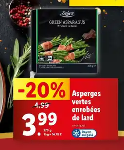 Lidl Asperges vertes enrobées de lard offre
