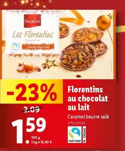 Lidl Florentins au chocolat au lait offre