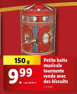 Lidl Petite boîte musicale tournante ronde avec des biscuits offre