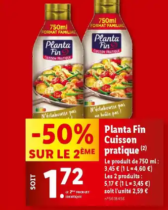 Lidl Planta Fin Cuisson pratique offre