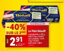 Lidl Le Pâté Hénaff offre