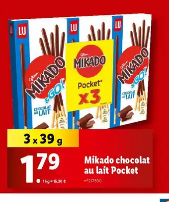 Lidl Mikado chocolat au lait Pocket offre