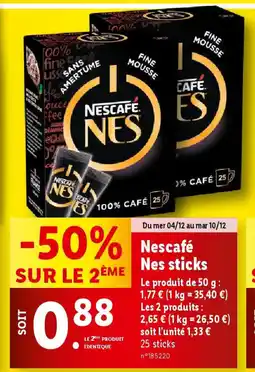 Lidl Nescafé Nes sticks offre