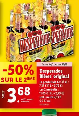 Lidl DESPERADOS Bières' original offre