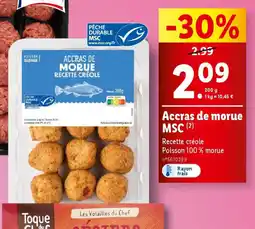 Lidl Accras de morue MSC offre