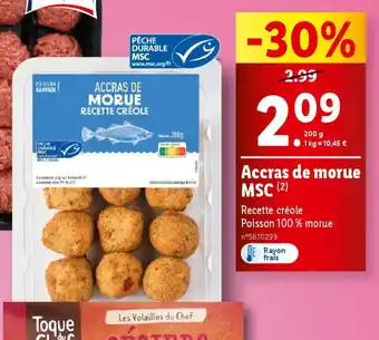 Lidl Accras de morue MSC offre