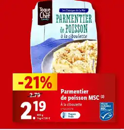Lidl Parmentier de poisson MSC offre