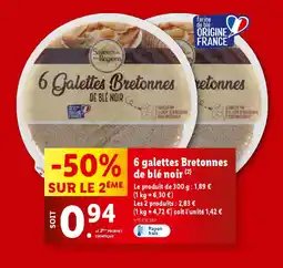 Lidl 6 galettes Bretonnes de blé noir offre
