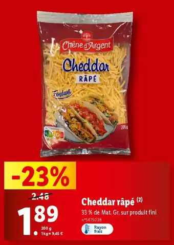 Lidl Cheddar râpe offre